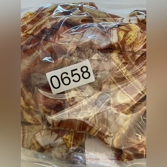 FREE PEOPLE Kendra Printed Tube Top Strapless Brown Neutrals Boho Sz Large 0658 - Picture 4 of 4